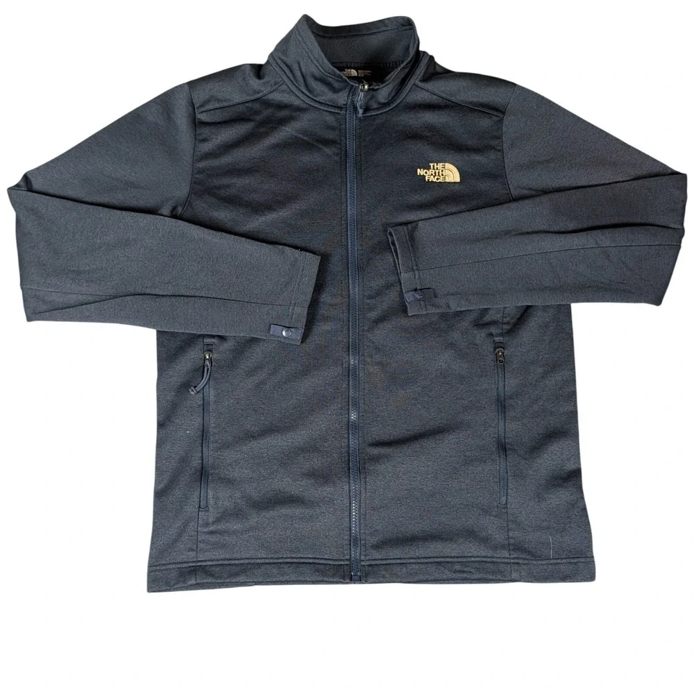 The North Face Mens Full Zip Fleece Jacket Gray Mock Neck Activewear M